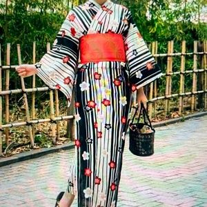 JAPANESE YUKATA +OBI SET     BRAND NEW